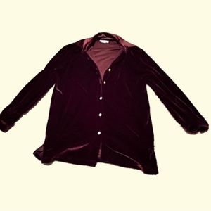 Velvet Button Up Top